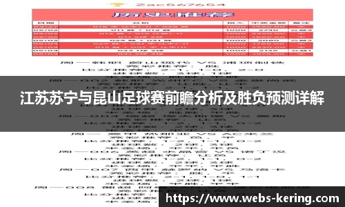 江苏苏宁与昆山足球赛前瞻分析及胜负预测详解